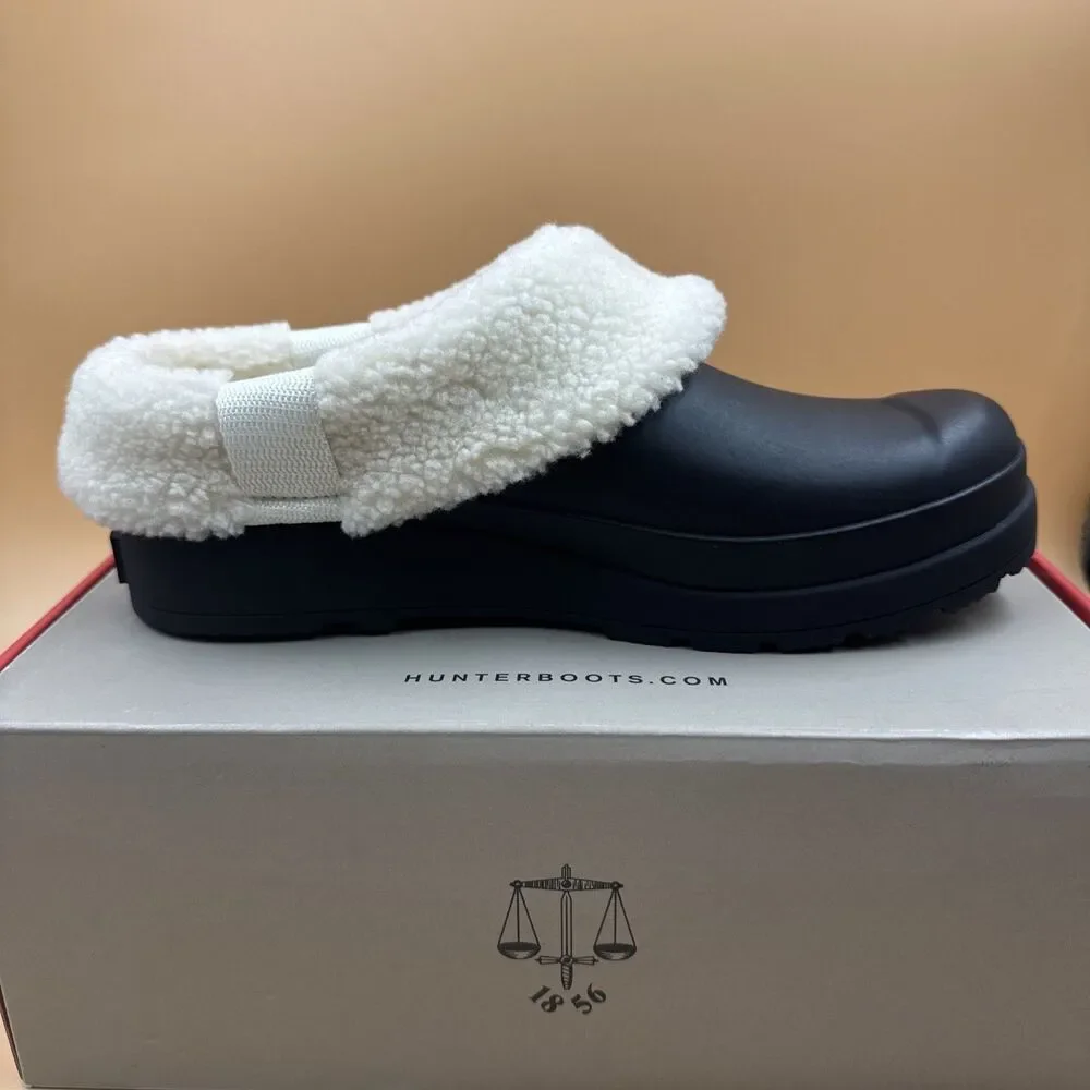 Hunter “Play Sherpa Insulated Clog” Women’s (Black) Slip On Rubber Shoe Size 7